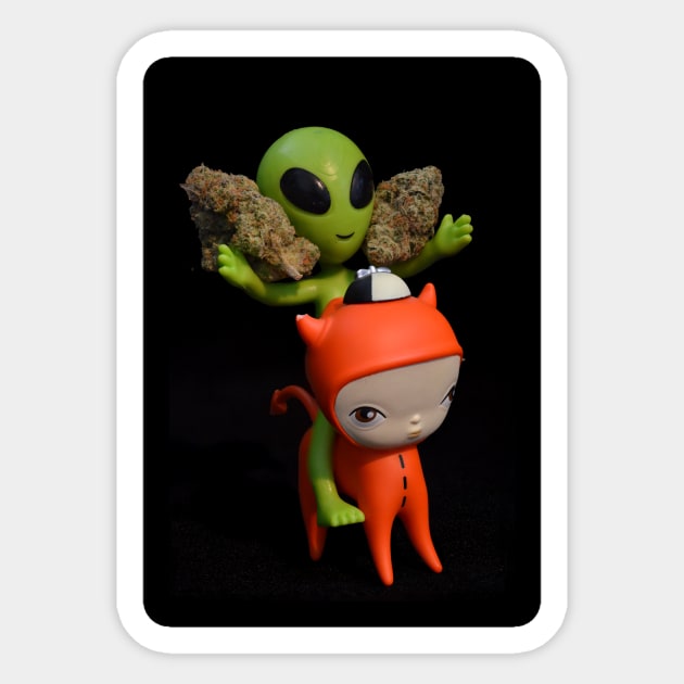 Aliens' Stash - Weed Design Sticker by MrGreenGenes420